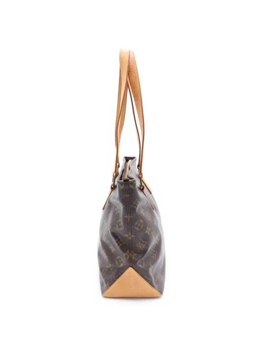 Louis Vuitton Monogram Cabas Piano Leather Tote Brown